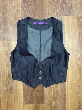 PINK Victoria's Secret Black Denim Vest
